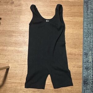 Black Ribbed Bodysuit